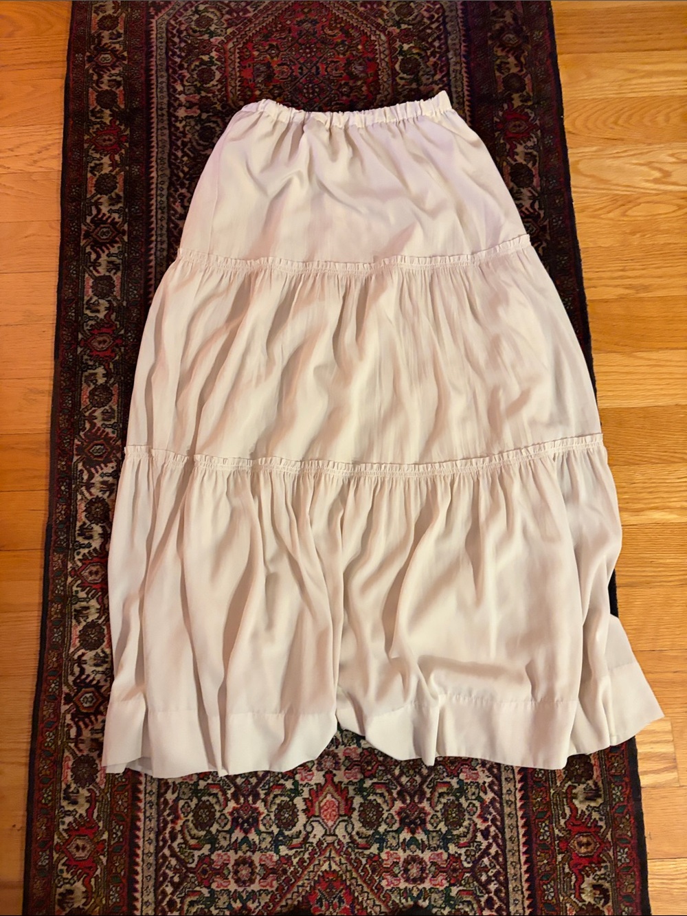 Club Monaco Ivory Tiered Maxi Skirt